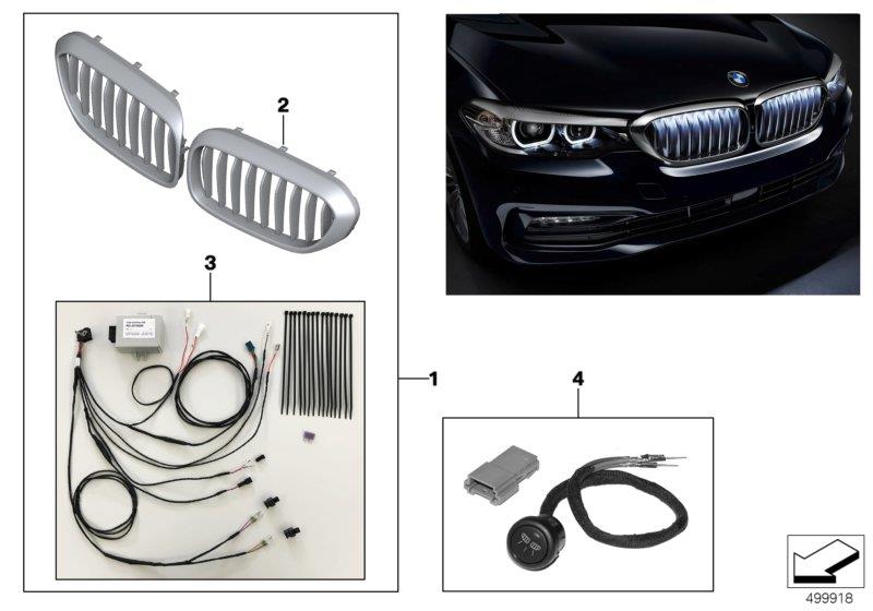 Diagram Exterior trim components for your 2019 BMW 530eX   