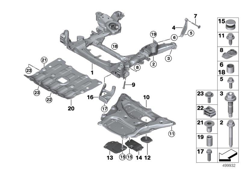 Diagram Front axle support for your BMW X2  
