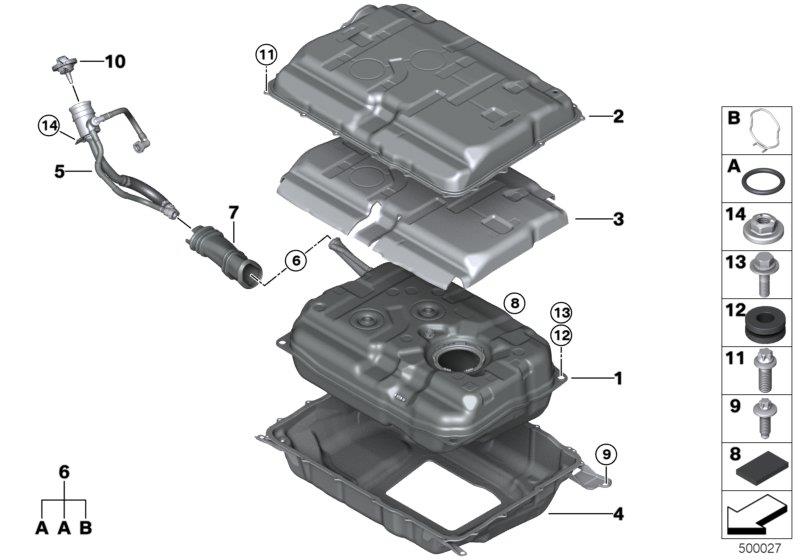 Diagram Fuel tank/mounting parts for your BMW