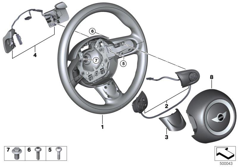 Diagram Sport steer.wh.airbag, MF, shift paddles for your MINI