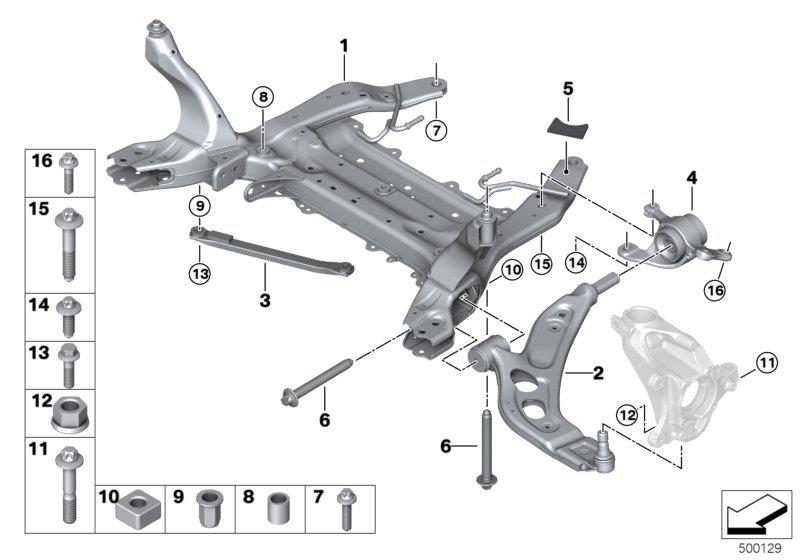 Diagram Front axle support/wishbone for your BMW
