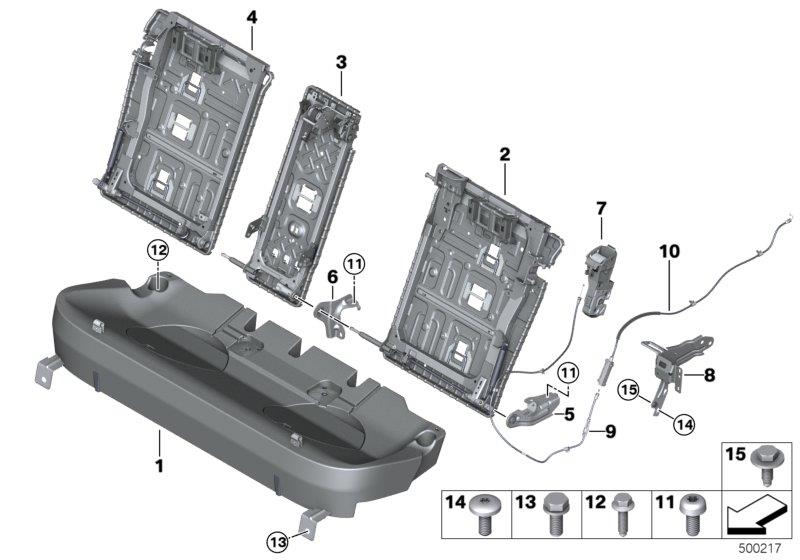 Diagram Seat, rear, seat frame for your 2016 BMW X1   