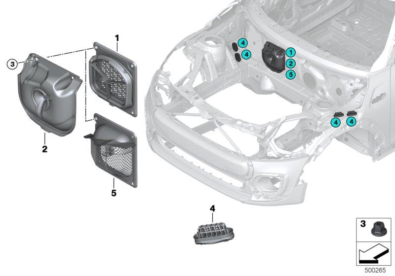 Diagram Outside air duct with water separator for your MINI