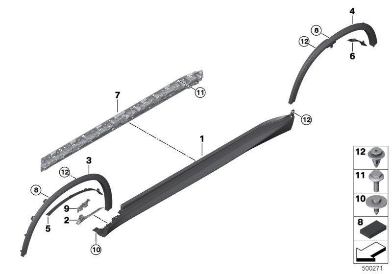 Diagram M cover for rocker panel / wheel arch for your 2021 BMW M240i   