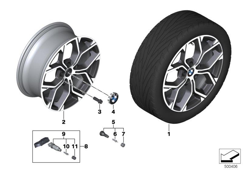 Diagram BMW LA wheel Y-spoke 579 - 18" for your 2020 BMW X1   