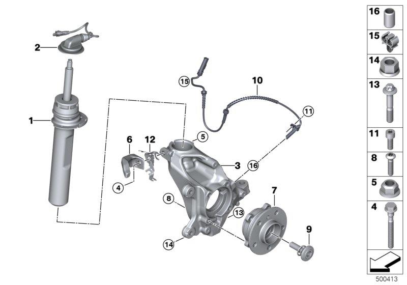 Diagram Strut front VDC / mounting parts for your MINI