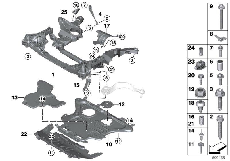 Diagram Front axle support, 4-wheel for your BMW