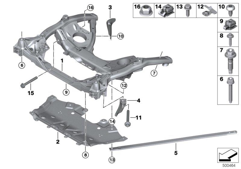 Le diagramme Cadre auxiliaire avant pour votre BMW