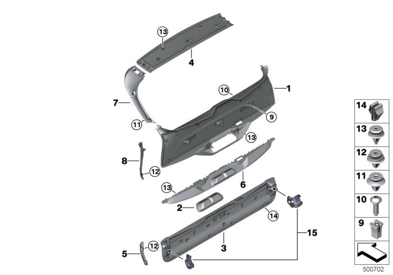 Diagram Trunk lid trim panel for your BMW 228i  