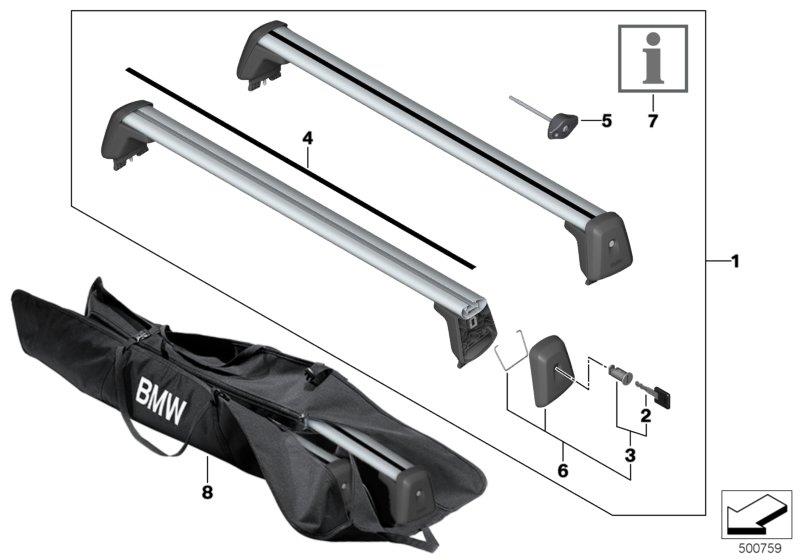 Diagram Roof rack for your 2005 BMW 330i   