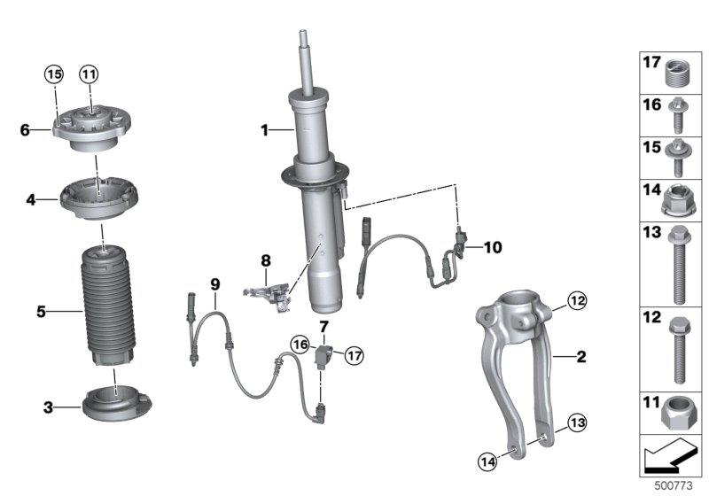 Diagram Spring strut front VDC / inst.parts AWD for your 2016 BMW M6   