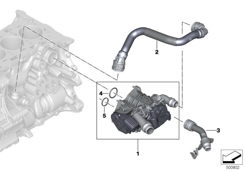 Diagram Engine cooling heat management for your 2020 BMW 330iX Sedan  