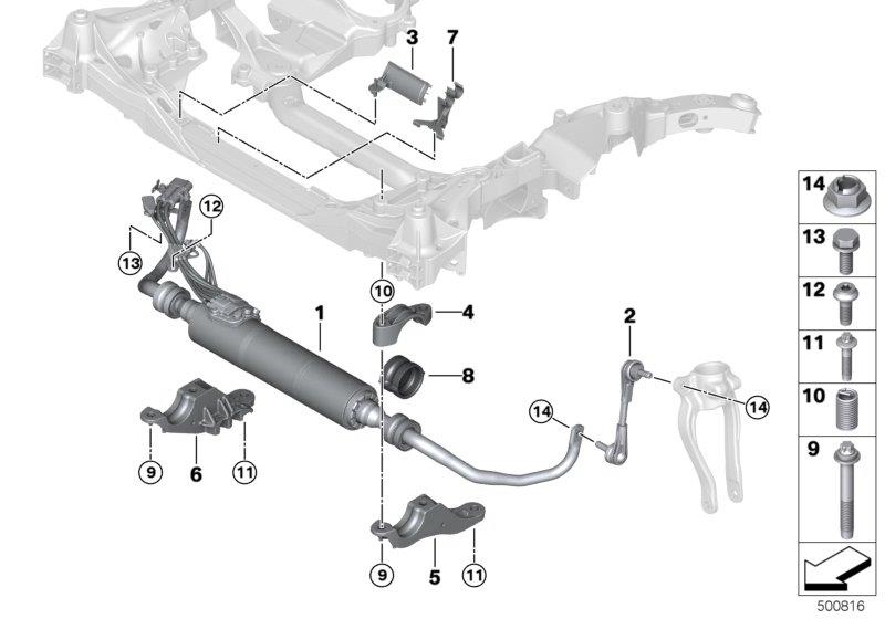 Diagram Stabilizer, front / Dynamic Drive, AWD for your 2010 BMW M6   