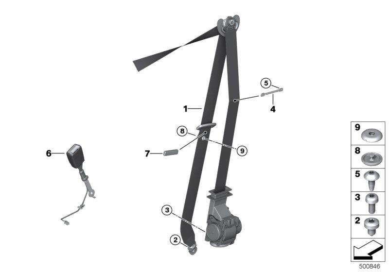 Diagram Safety belt front for your BMW