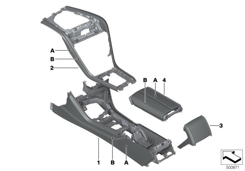 Diagram Individual option center console leather for your 2014 BMW M6   