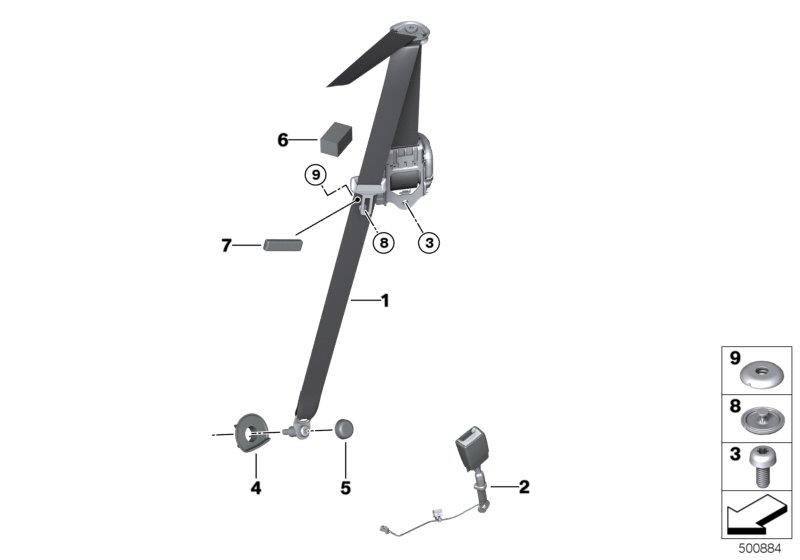 Diagram Safety belt front for your BMW