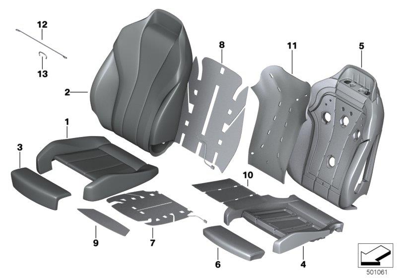 Diagram Seat front, uphlstry/cover, Comfort seat for your BMW