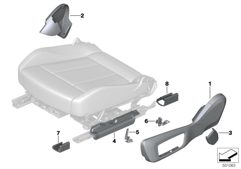 Diagram Seat, front, seat trim covers, electric for your 2006 BMW M6   