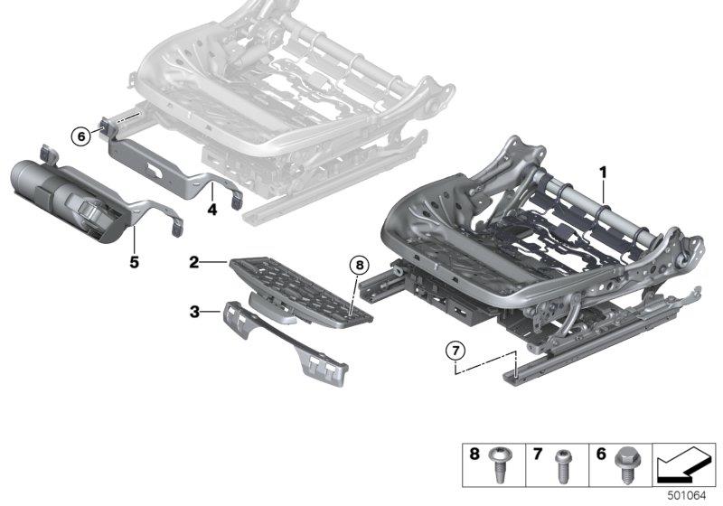 Diagram Seat, front, seat frame, electric for your 2010 BMW M6   