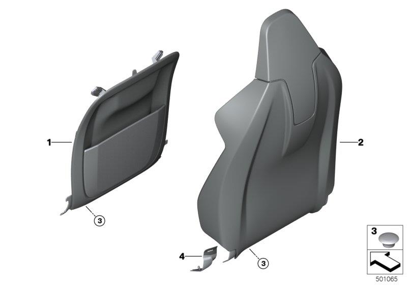 Diagram Front seat, backrest trim, rear panel for your 2014 BMW M6   