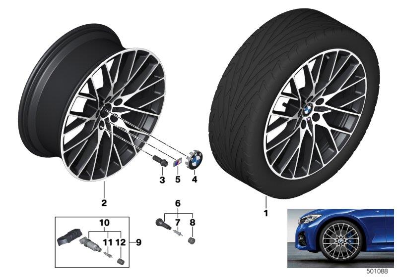 Diagram BMW LA wheel M crosspacks 794M - 20" OA for your BMW M240iX  