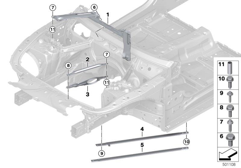 Diagram Reinforcement for body, front for your BMW X2  