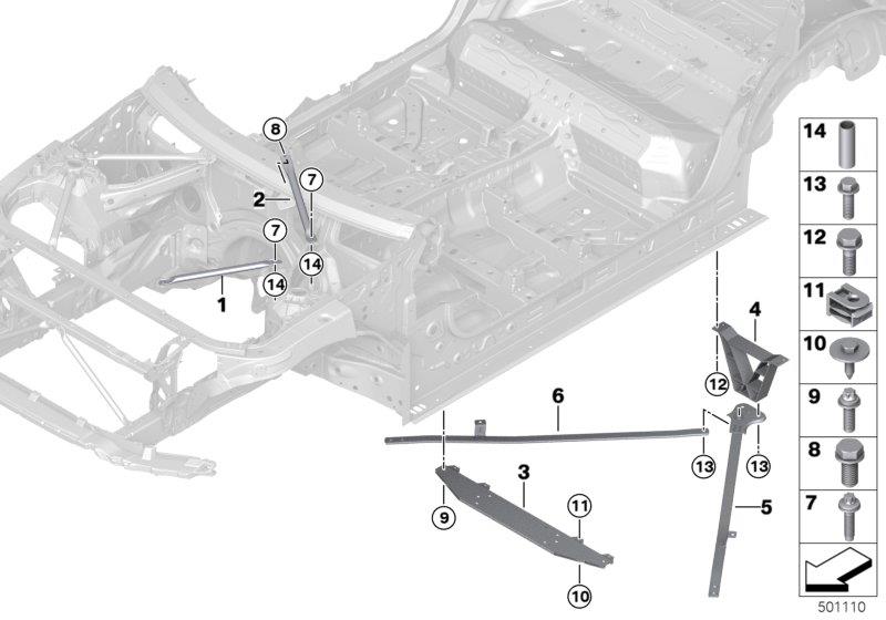 Diagram Reinforcement, body for your BMW X2  