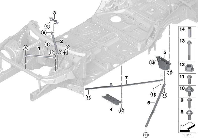 Diagram Reinforcement, body for your BMW X2  