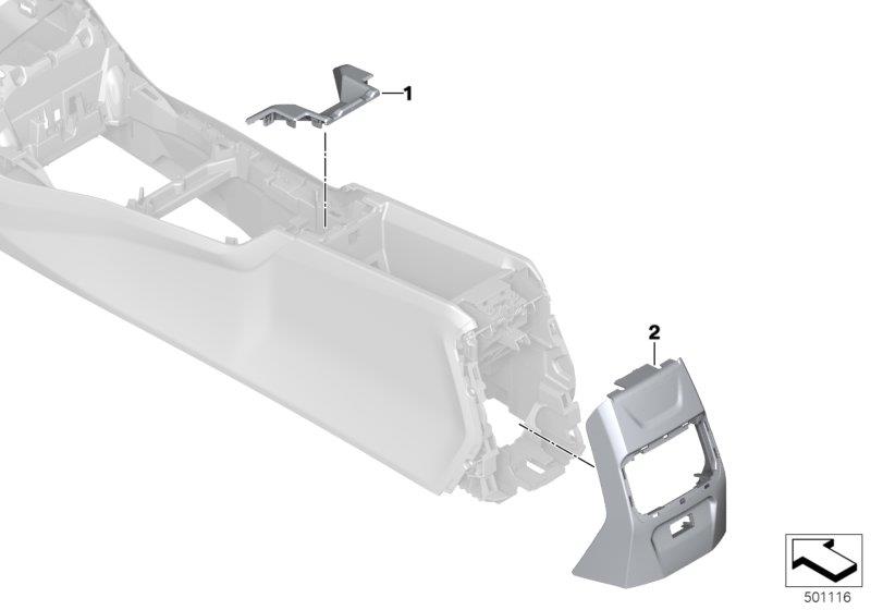 Diagram Mounting parts, center console for your 2010 BMW M6   