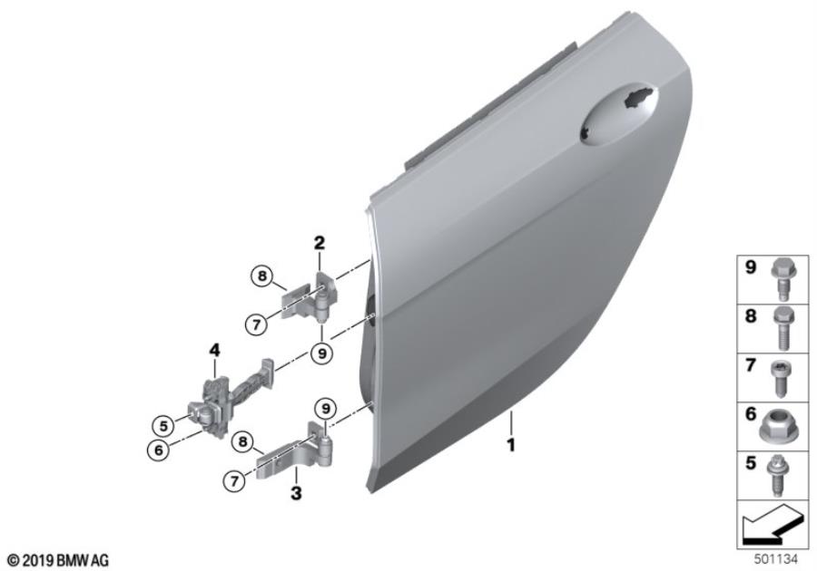 Diagram Rear door - hinge/door brake for your 2016 BMW M6   