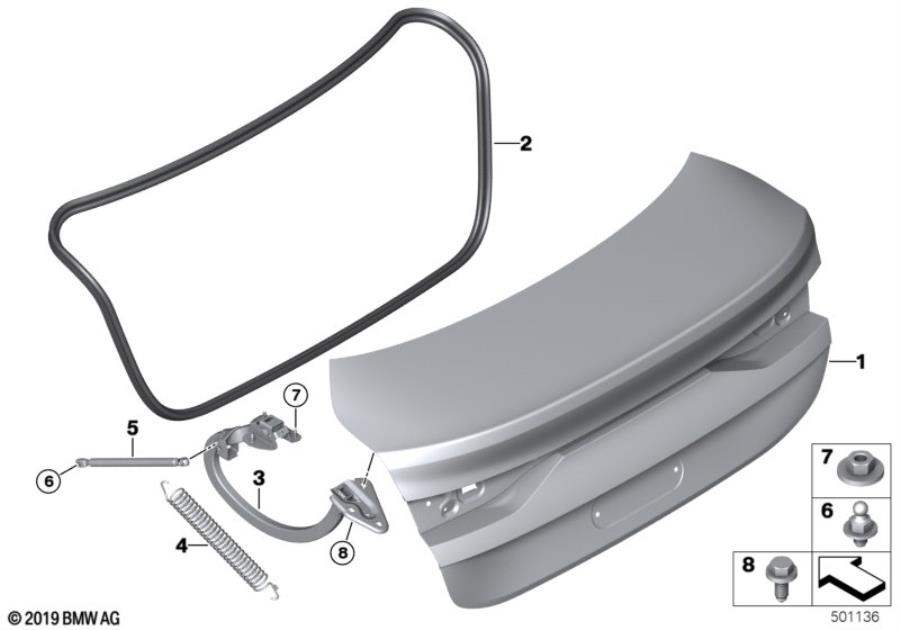 Diagram Trunk lid for your 2021 BMW M235iX   