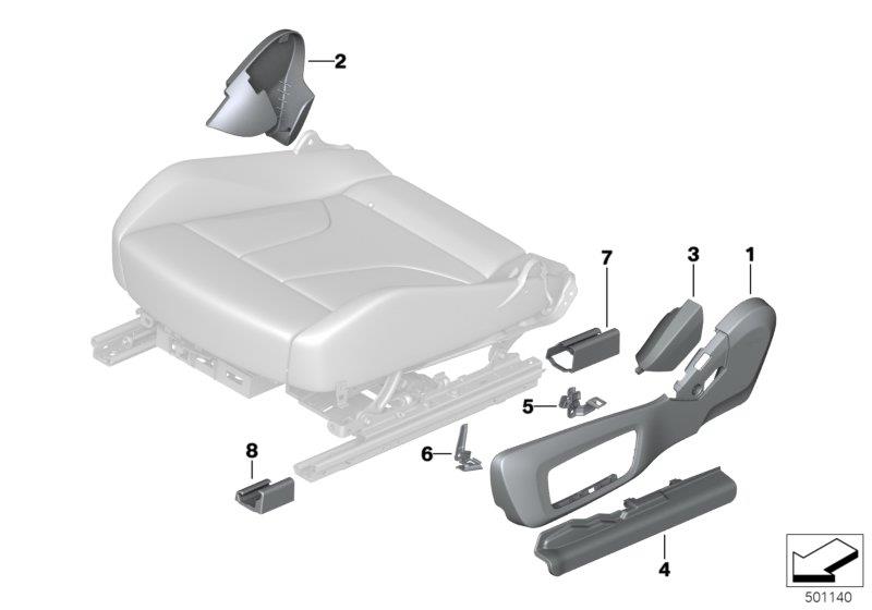 Diagram Seat, front, seat trim covers, electric for your 1988 BMW M6   