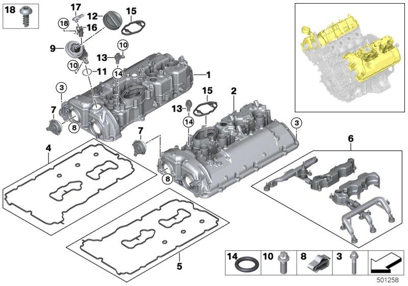 Diagram Cylinder head cover for your 2024 BMW 740i   