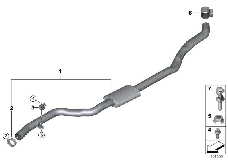 Diagram Front muffler for your 2007 BMW M6   