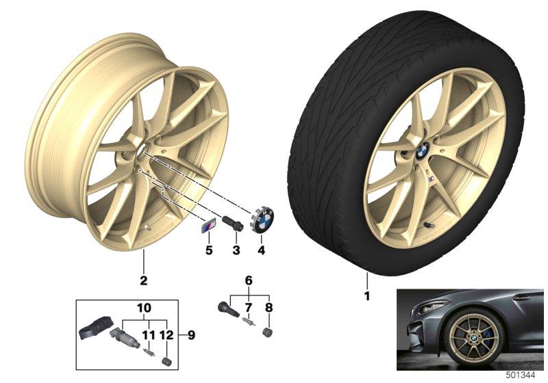 Diagram BMW LA wheel Y-spoke 763M - 19" for your BMW M2  
