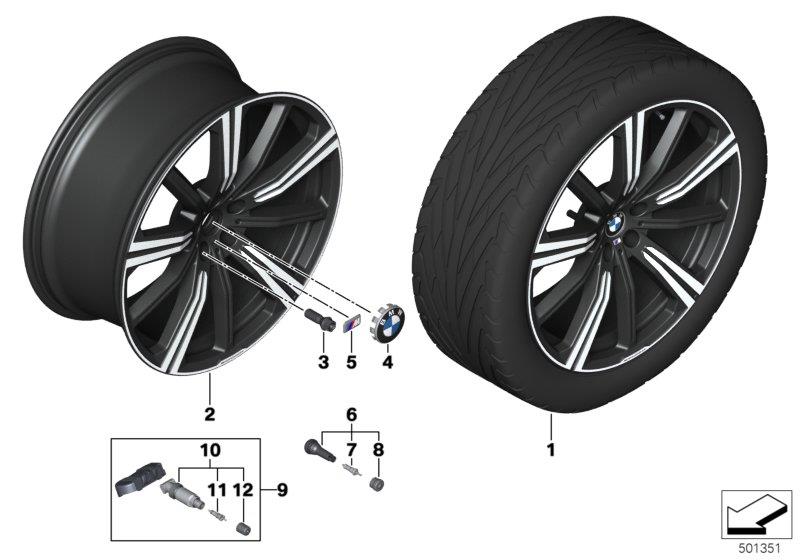 Le diagramme BMW roue AL rayons en étoile 749M - 22"" pour votre BMW X5  