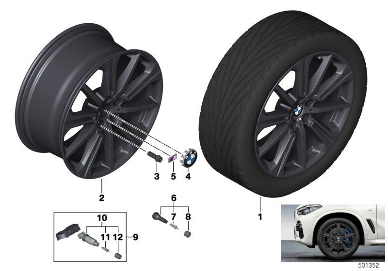 Le diagramme BMW roue AL rayons en étoile 748M - 20"" pour votre BMW X6  