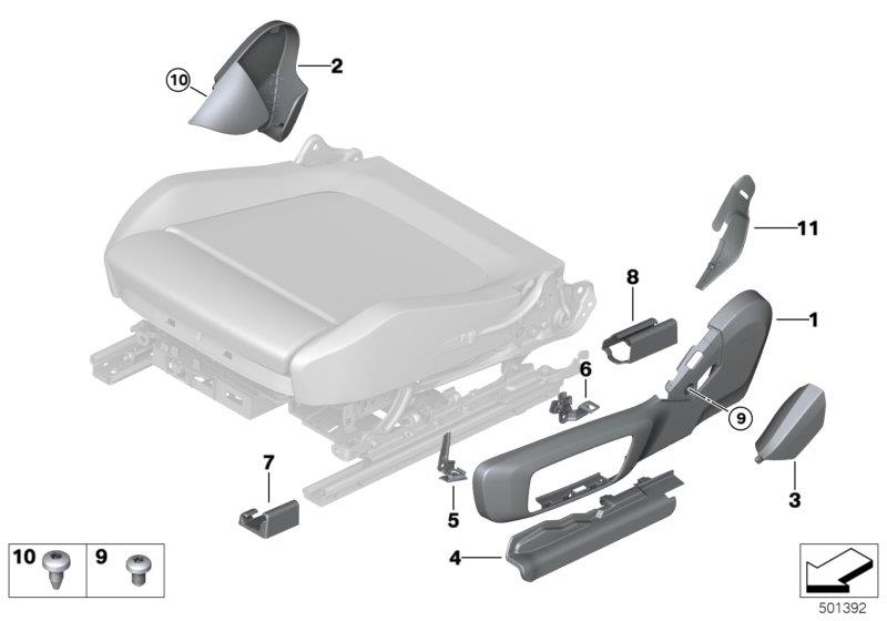 Diagram Seat, front, seat trim covers, electric for your 2006 BMW M6   