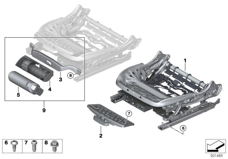 Diagram Seat, front, seat frame, electric for your 2010 BMW M6   