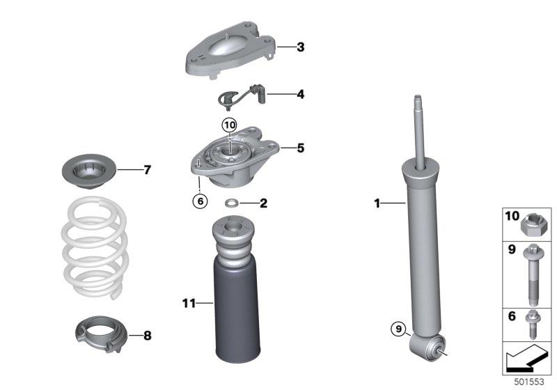 Diagram Shock absorber, rear, VDC for your MINI