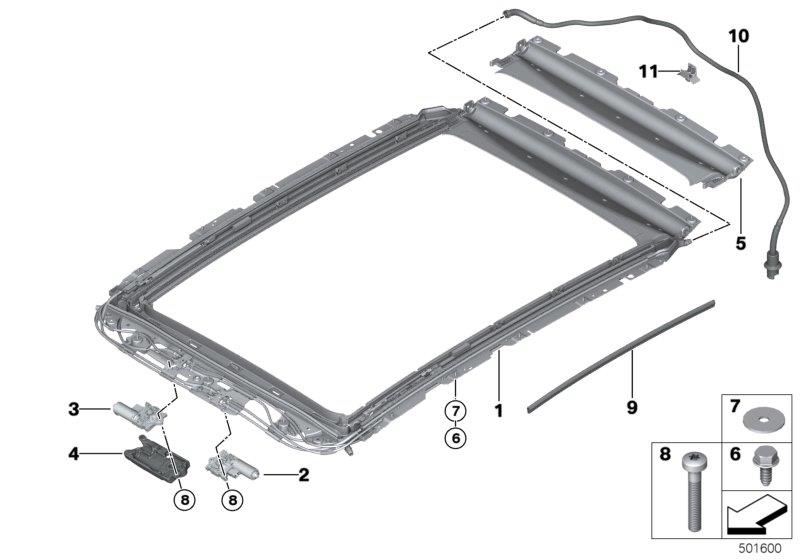 Diagram Electric panoramic roof for your 2014 BMW M6   