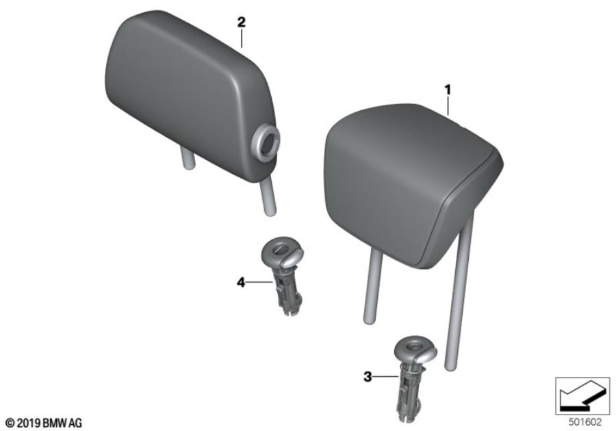 Diagram Rear seat head restraint for your 2006 BMW M6   