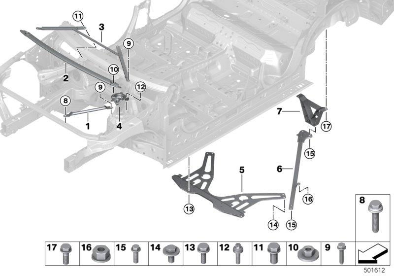 Diagram Reinforcement, body for your 2018 BMW X2   
