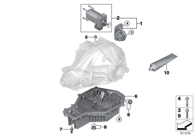 Diagram Rear differential servo-motor / oil pan for your BMW