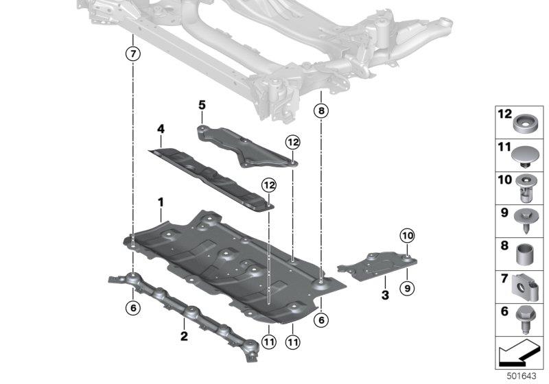 Diagram Front subframe, AWD, skid plate for your 2013 BMW M6   