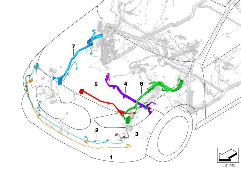 Diagram Rep.cable f.main wiring harness - front for your 2007 BMW M6   