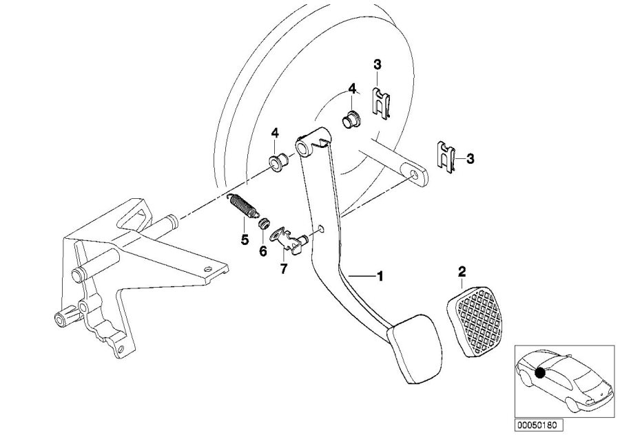 Diagram Pedals supporting BRACKET/BRAKE pedal for your 2016 BMW 535i   