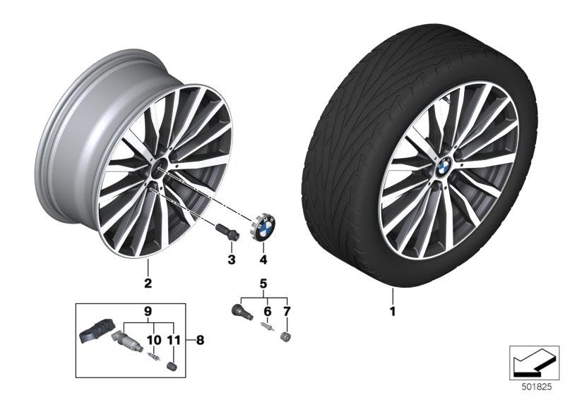 Full size assembly image of BMW LA wheel multi-spoke 488 - 18" (1/1)