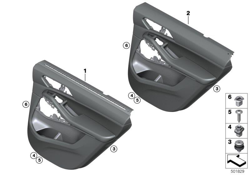 Diagram Door trim, rear for your 2007 BMW M6   