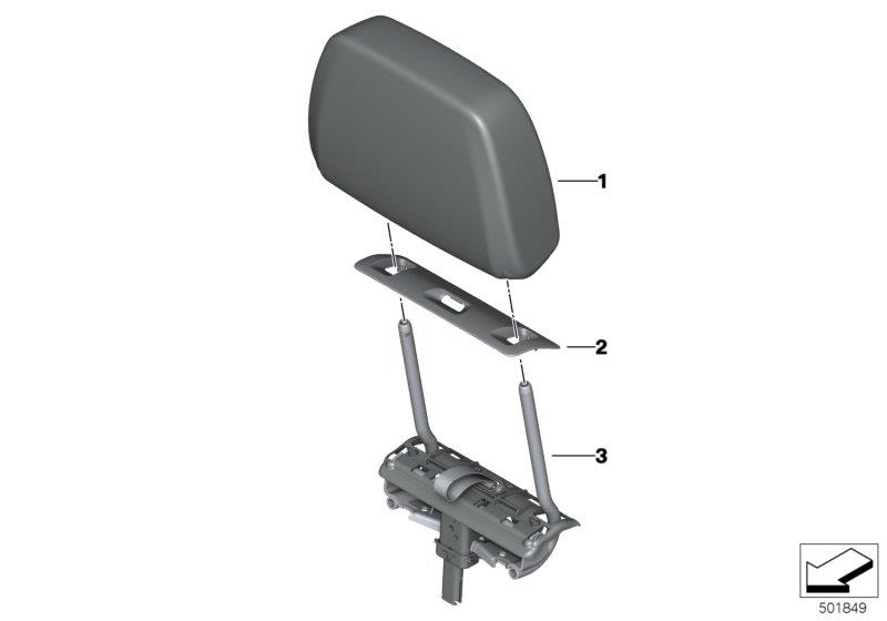 Diagram Seat, rear, head restraint, 3rd row for your BMW